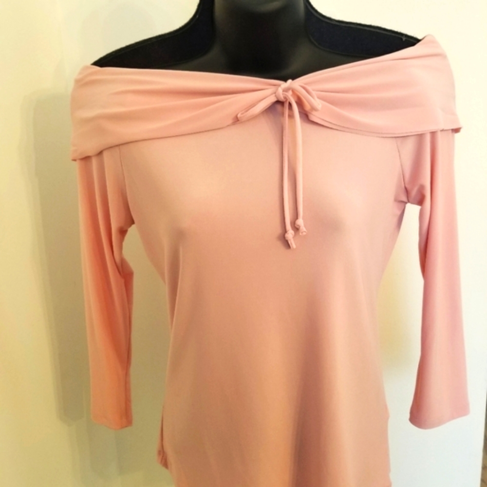 Ladies  Vintage  1980 blouse Salmon color